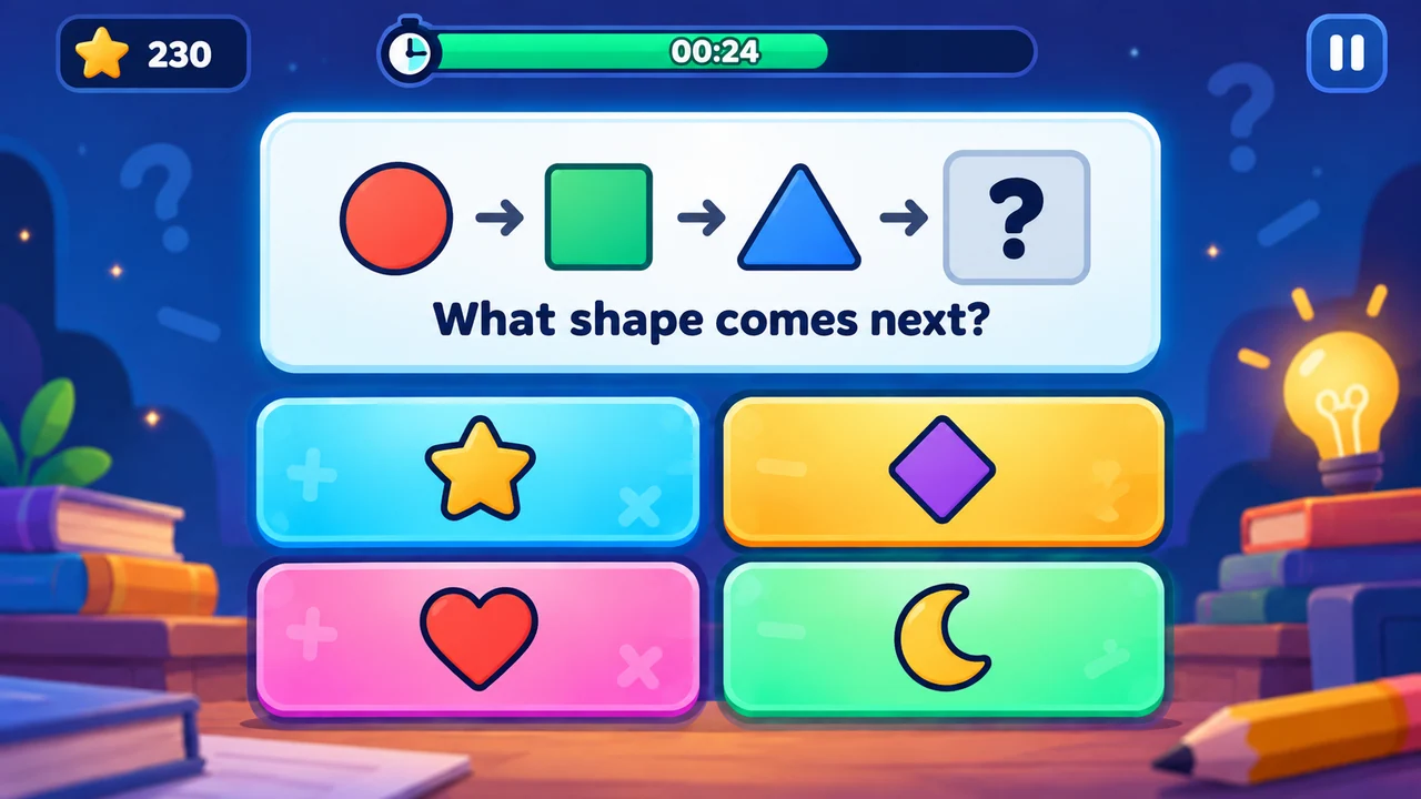 Illustrative concept art for Logic Quiz; not actual gameplay