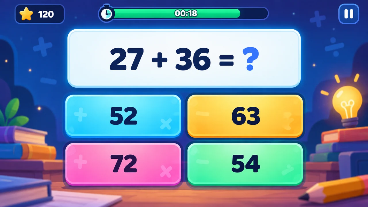 Illustrative concept art for Quick Math; not actual gameplay